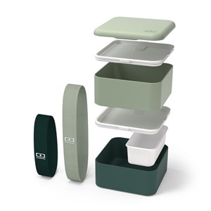 Lunch box carrée 2x850ml vert