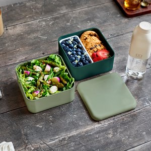 Lunch box carrée 2x850ml vert