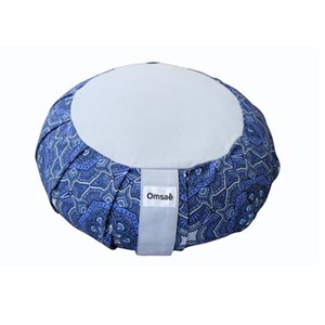 Zafu en sarrasin imprimé mandala bleu