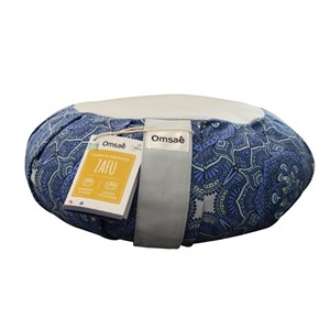 Zafu en sarrasin imprimé mandala bleu