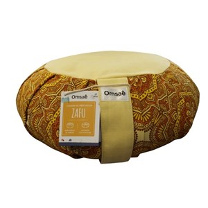 Zafu en sarrasin imprimé mandala jaune