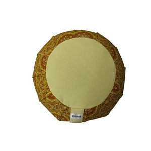 Zafu en sarrasin imprimé mandala jaune