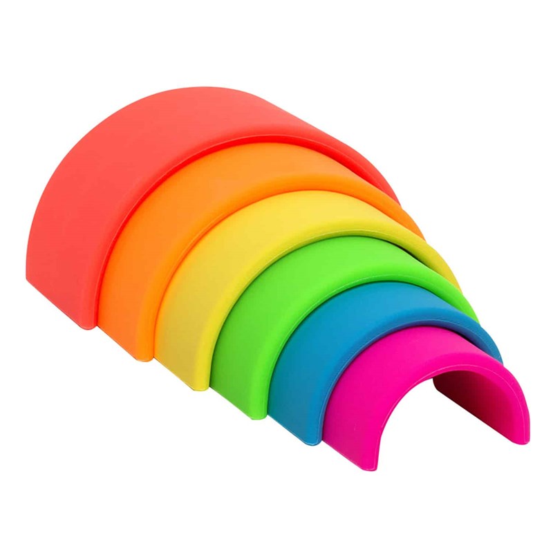 DËNA - Jouet à empiler petit arc-en-ciel en sil