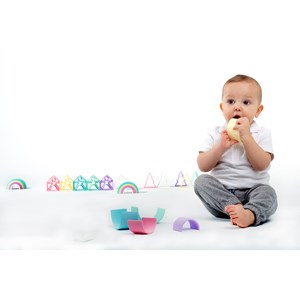 Jouet à empiler petit arc-en-ciel en sil