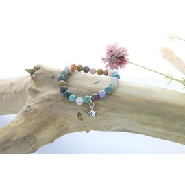 Bracelet perles agate & étoile