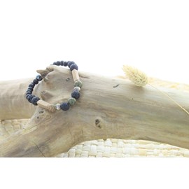 Bracelet perles lave jaspe hématite