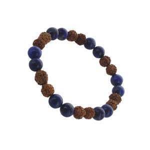 Bracelet perles lapis lazuli & rudraksha