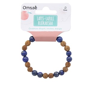 Bracelet perles lapis lazuli & rudraksha