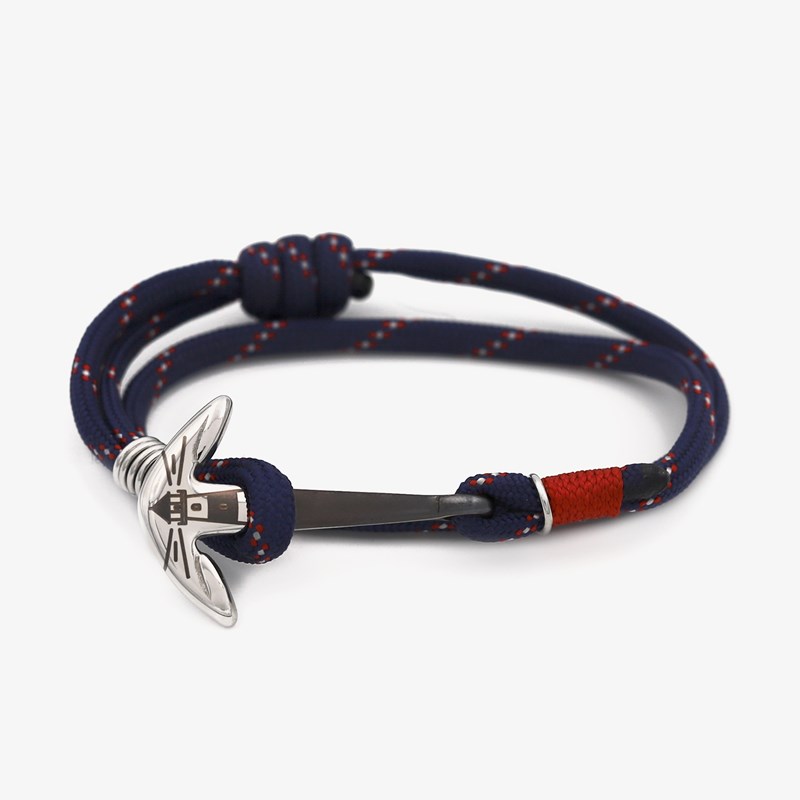 Monzémaré - Bracelet ancre marine homme phare breton