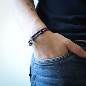 Bracelet ancre marine homme phare breton
