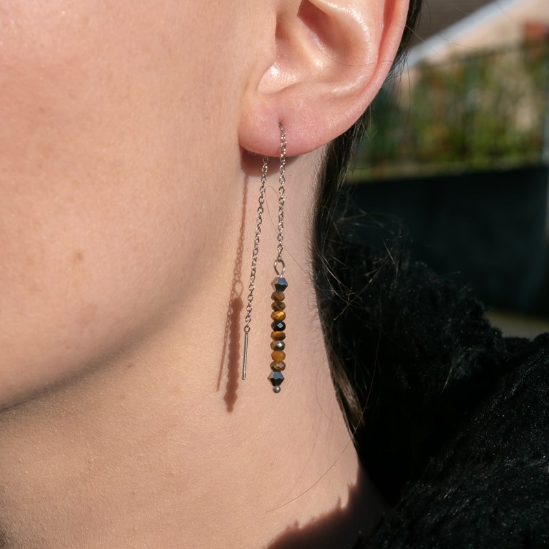 Boucles d'oreilles lumia oeil de tigre