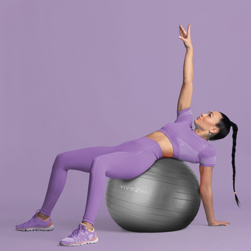 Ballon de yoga - 85 cm - gris (Vivezen) - Image 1