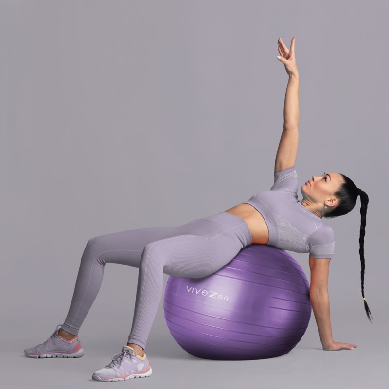 Ballon de yoga - 65 cm - violet (Vivezen) - Couverture