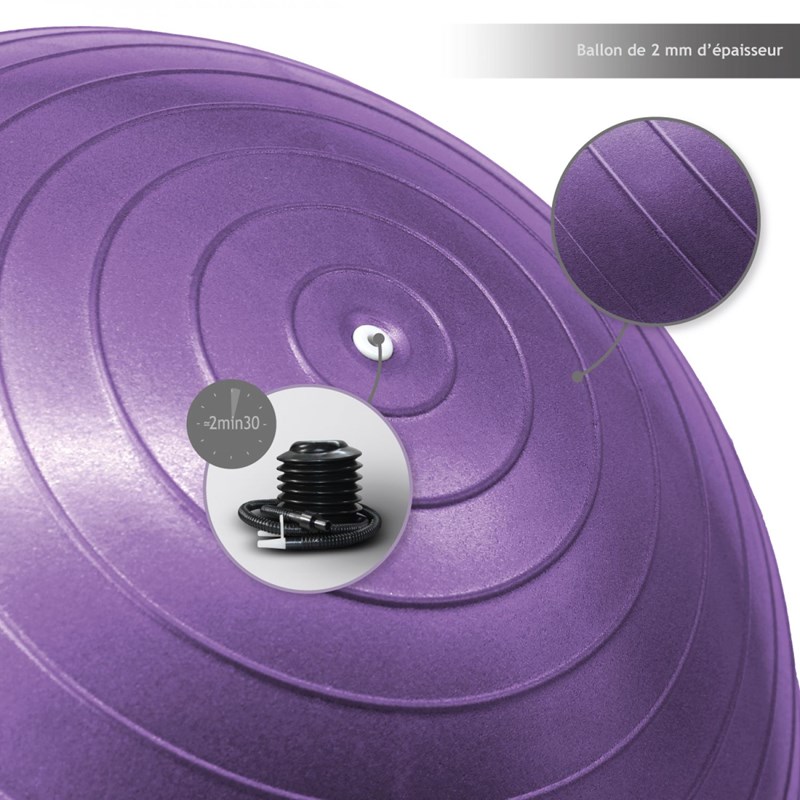 Ballon de yoga - 65 cm - violet (Vivezen) - Image 2