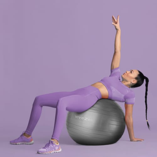 Vivezen - Ballon de yoga - 55 cm - gris