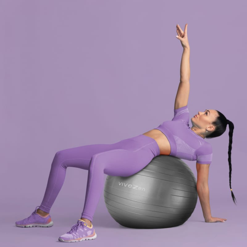 Ballon de yoga - 55 cm - gris (Vivezen) - Couverture