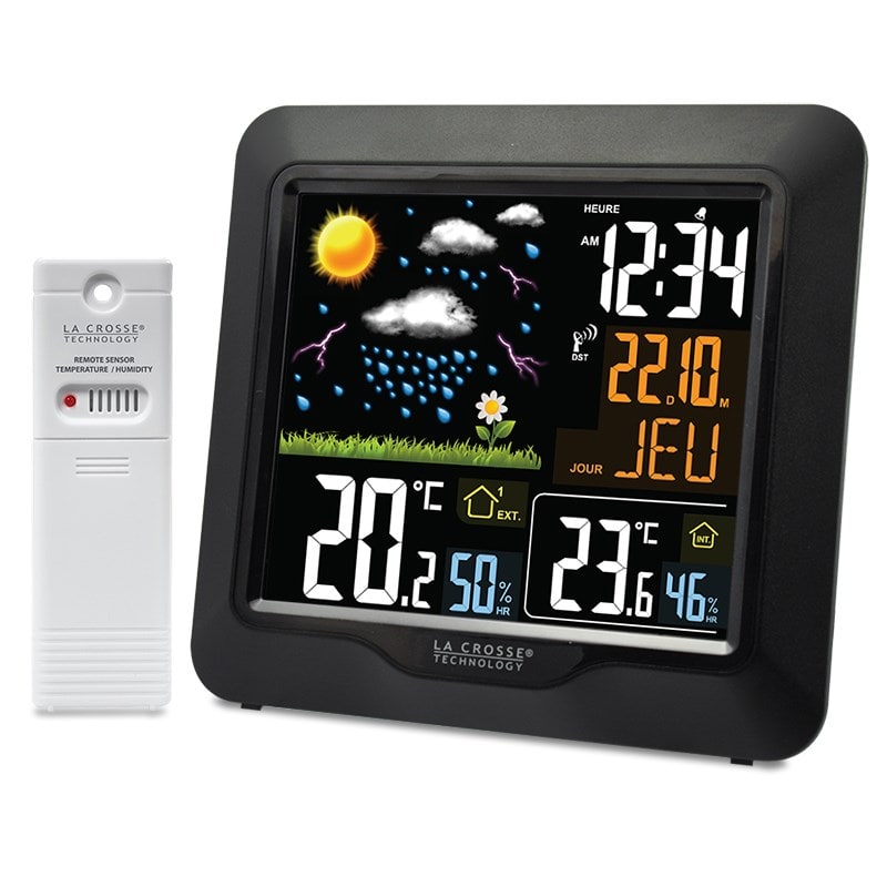 Station météo connectée LCD couleur - Thermo / Hygromètre int./ext. /  Anémomètre / Girouette / Pluviomètre / Baromètre