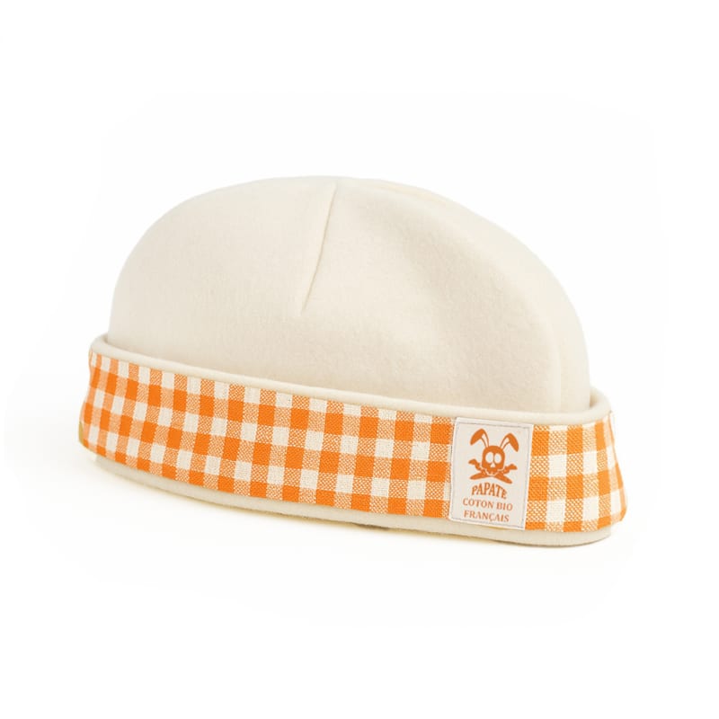 Bonnet de naissance en coton bio vichy (Papate) - Image 3