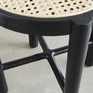 Table de chevet bois acajou cannage