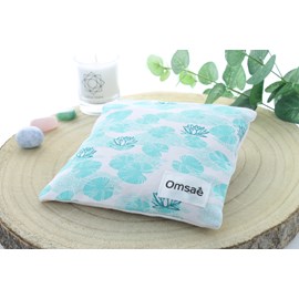 Coussin carré chauffant lotus vert