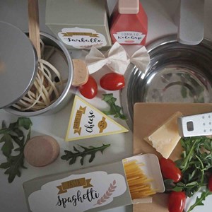Jouet en bois dinette pâtes