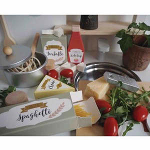 Jouet en bois dinette pâtes