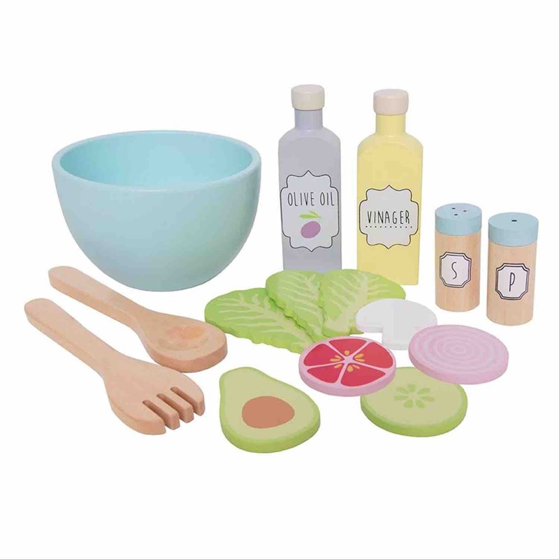 Dinette salade jouet bois