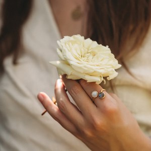 Bague pierre de lune et labradorite