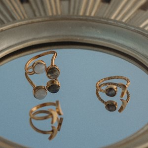 Bague pierre de lune et labradorite