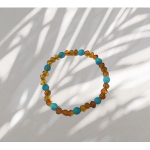 Bracelet ambre et turquoise