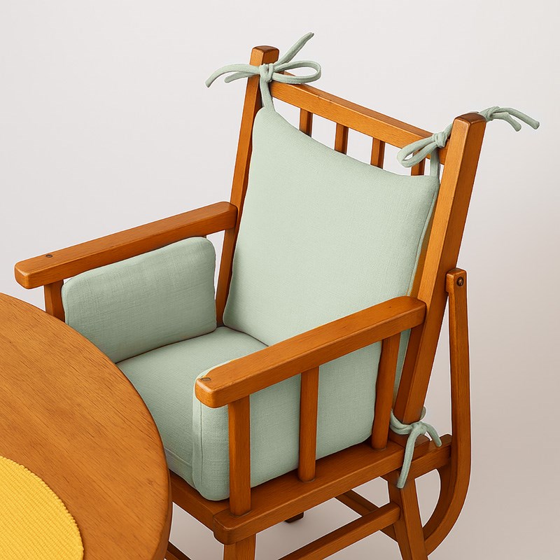 Coussin chaise haute coton bio vert