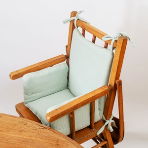 Coussin chaise haute coton bio vert