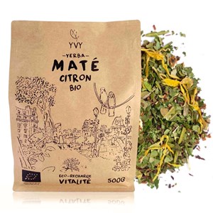 Maté citron bio - eco recharge 500g