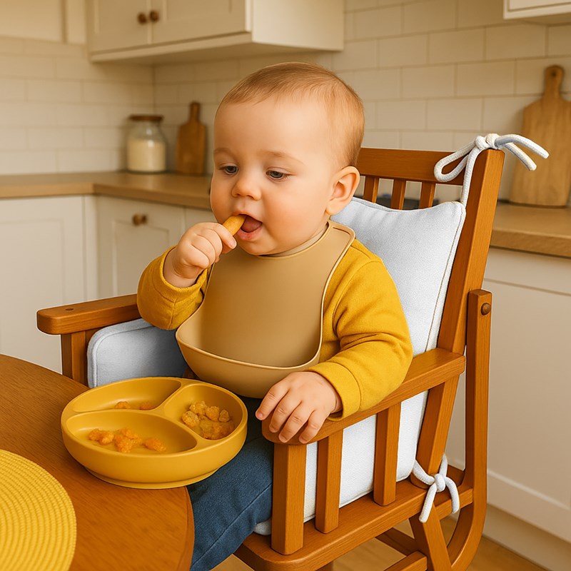 Coussin chaise haute coton bio blanc