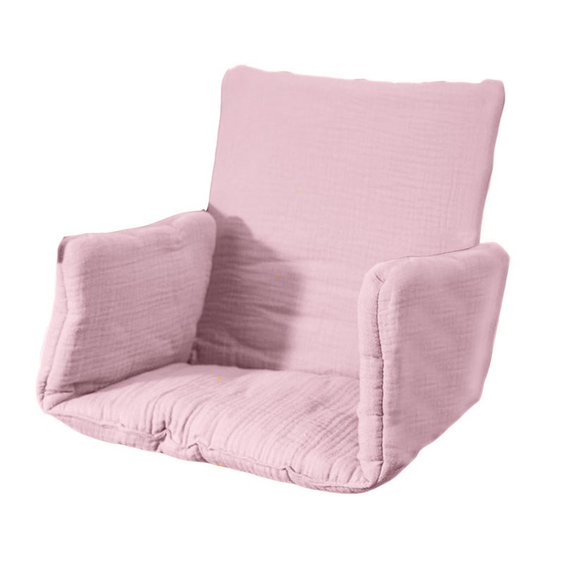 PAPATE - Coussin chaise haute coton bio rose