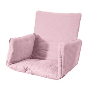 Coussin chaise haute coton bio rose
