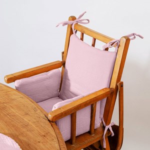 Coussin chaise haute coton bio rose