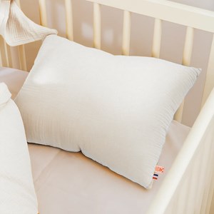 Coussin rectangle en coton bio blanc Blanc
