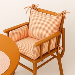 Coussin chaise haute coton bio vichy Orangeade