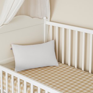 Coussin rectangle en coton bio blanc Blanc