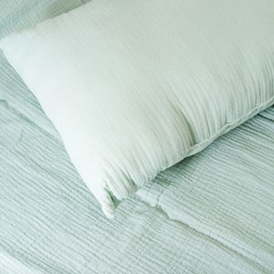 Coussin rectangle en coton bio vert Vert