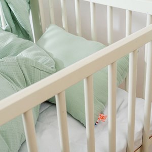 Coussin rectangle en coton bio vert Vert