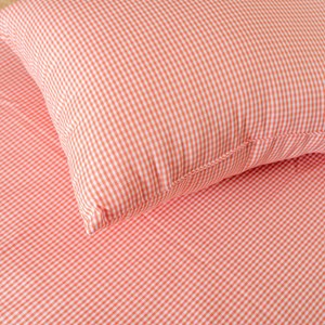 Coussin rectangle en coton bio vichy Orange