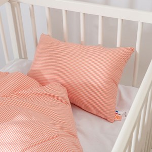 Coussin rectangle en coton bio vichy Orange