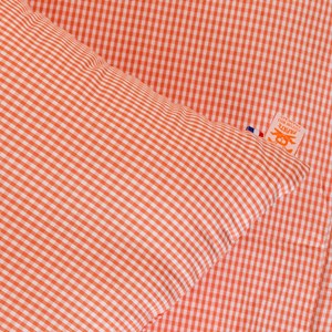 Coussin rectangle en coton bio vichy Orange