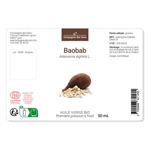 Huile de baobab bio - 200ml - fraîcheur garantie oxycert® - vierge & de 1?? pres