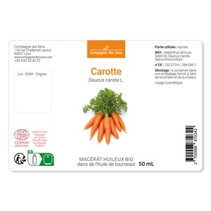 Carotte - macérât huileux bio - 200ml - flacon en verre