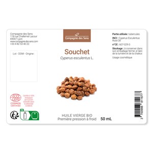 Huile de souchet bio - 200ml - fraîcheur garantie oxycert® - vierge & de 1?? pre