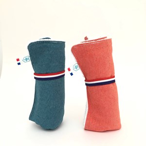 Serviette nomade recyclee corail