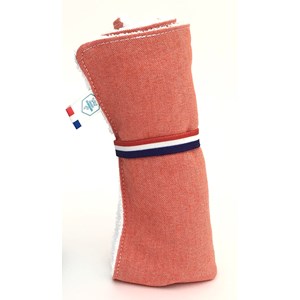 Serviette nomade recyclee corail